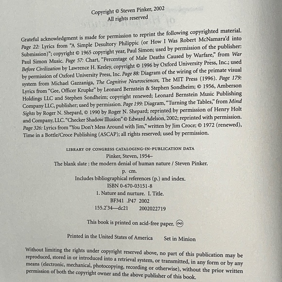 Steven Pinker, The Blank State: The Modern Denial of Human Nature, 2002, Viking. - Picture 12 of 16